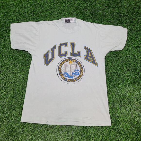 Vintage 80s University-of California Shirt Medium 19x27 Blue - Picture 1 of 16